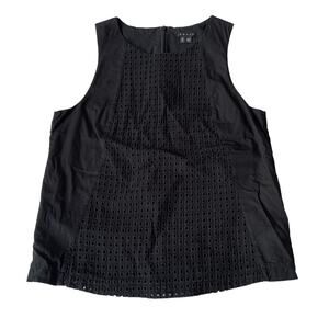 Theory Bell R Tank Blouse Eyelet Black M $140